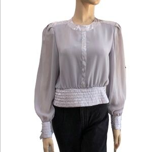 richard warren high neck long sleeve blouse